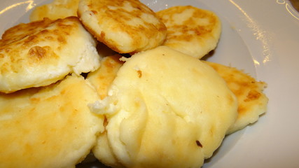Baked curd cheese cakes.