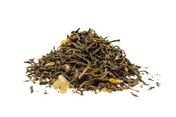 Jasmine Green Tea on white background