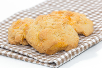 close up of Oatmeal cookies on background