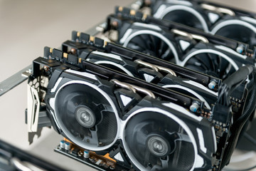 Fototapeta premium Mining rig for crypto currency 