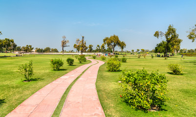 Park of Rani Ki Vav, an intricately constructed stepwell in Patan - Gujarat, India