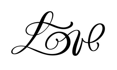 Love greeting card design with stylish red text for Happy Valentines Day celebration. lettering quote. Vector vintage text, lettering phrase. Isolated on white background