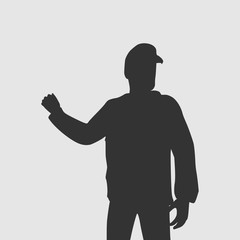 Aggressive man ready to attack with fists. Fighting people. Male characters in flat style.