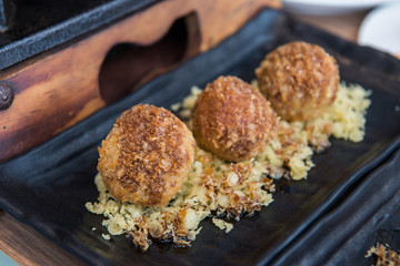 Takoyaki set in Japanese restaurant, Japanese Food