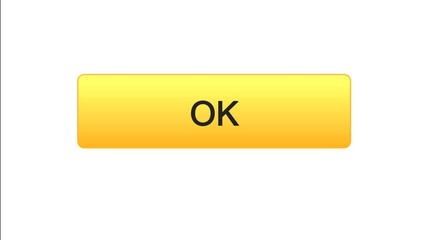 Ok web interface button orange color, online program, internet site design