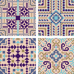 Tile pattern mosaic design. Vector illustration.