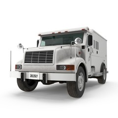 Armored Cash Transport on white. 3D illustration