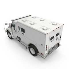 Modern Bank Armored Car on white. 3D illustration