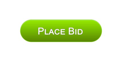 Place bid web interface button green color, finance application online, bet