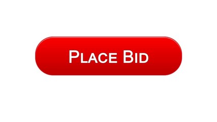 Place bid web interface button red color, finance application online, bet