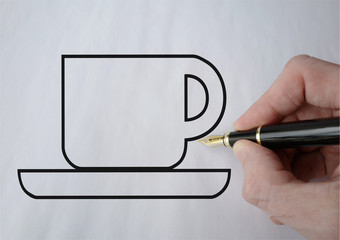 tasse dessiné au stylo plume