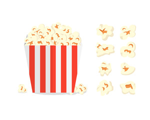 A large filled box with popcorn