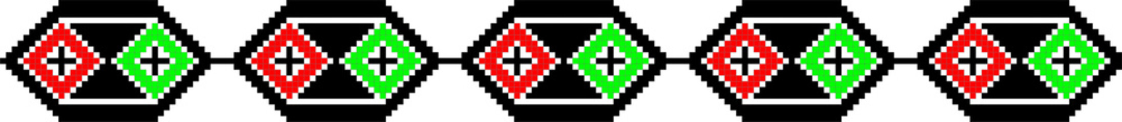 Traditional Romanian folk art knitted embroidery pattern