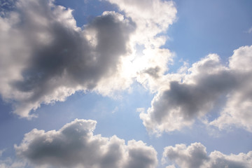 Fototapeta premium Blue sky with cloud in the morning.