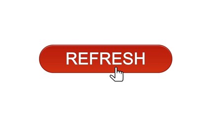 Refresh web interface button clicked with mouse cursor, wine red, innovation