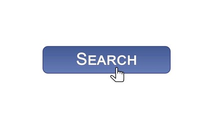Search web interface button clicked with mouse cursor, violet color, monitoring