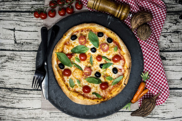 tasty pizza on a the table