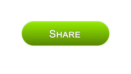 Share web interface button green color, social network, internet site design