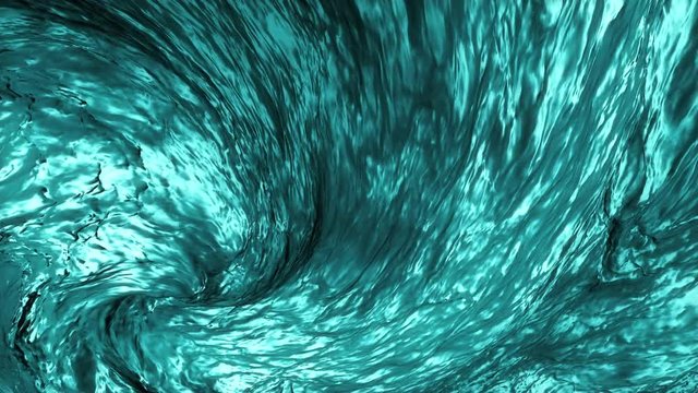 Liquid vortex looping animation. Cyan blue spiral flow. In 4K and HD.