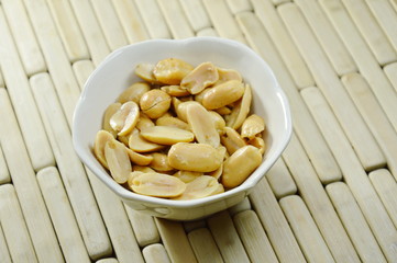 baked salt peanuts on little cup