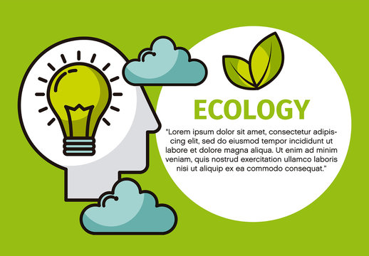 Green Ecology Nature Lightbulb Leaf Infographic Template
