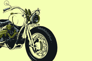 Vintage Custom Motorcicle Graphic Poster Illustration.