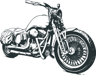 Vintage Custom Motorcicle Graphic Poster Illustration.