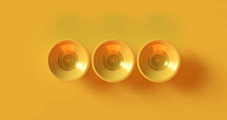 Yellow Speakers 3d illustration	