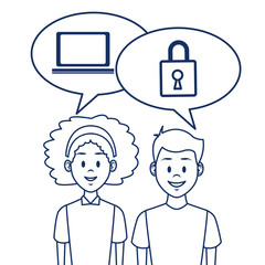 People and social media cartoon vector illustration graphic design