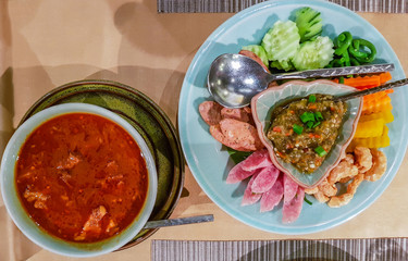 Northern Thai Green Chilli Dip (Nam Prik Num) and Northern Style