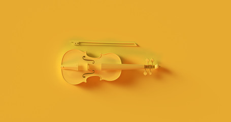 Yellow Violin 3d illustration  © paul