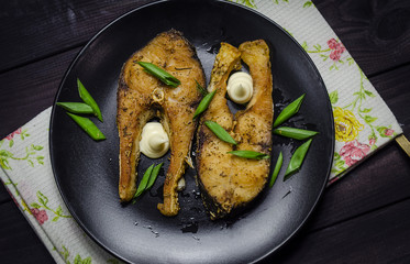 fried fish steaks