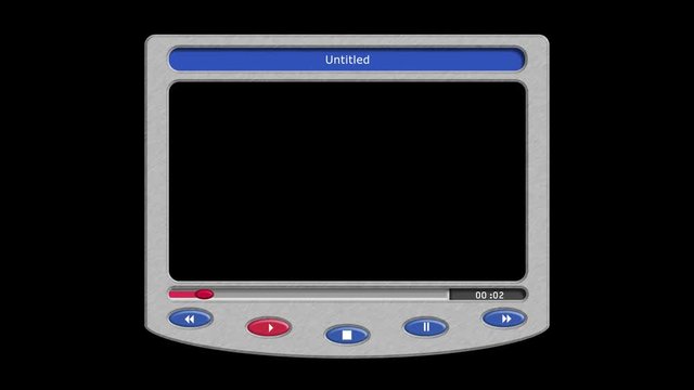 A generic media player application interface, which you can insert your own video into. Useful for a transition, as it zooms up (from 50% to 100%) to fill the screen. A luma matte is provided.