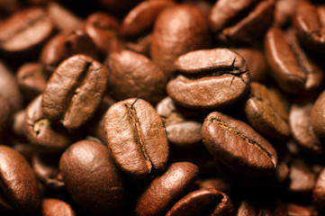 coffee beans, macro photo
