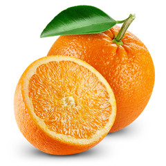 orange fruits with leaf