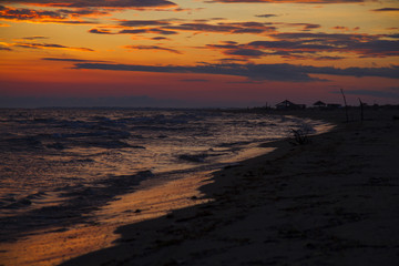 Colorful sunrise over sea