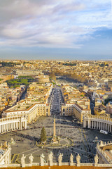 Fototapeta premium Rome Aerial View from Saint Peter Basilica Viewpoint