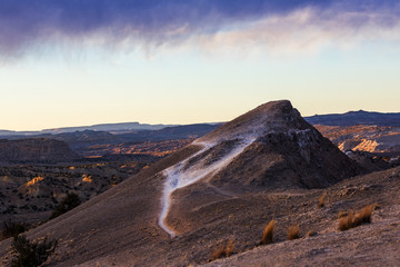 bike trails on the mountainside overlooking plateaus and valleys