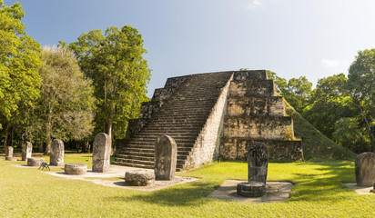Naklejka premium Complex Q Tikal Ruins Guatemala