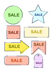 Sale geometric vector bubbles set. Special offer sale. Vector illustration design.