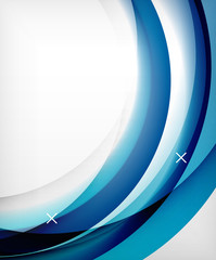 Glossy wave vector background with light and shadow effects, white cross shapes