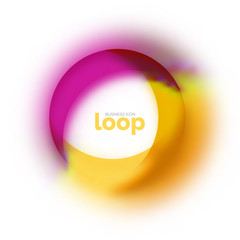 Loop circle business icon, created with glass transparent color shapes