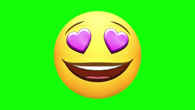Emojis. Happy, love, laugh, ROFL, neutral, wow faces. Several options of loop-able sections, and places where the action can be paused. Green screen chroma key. Note: All emojis are my own design.