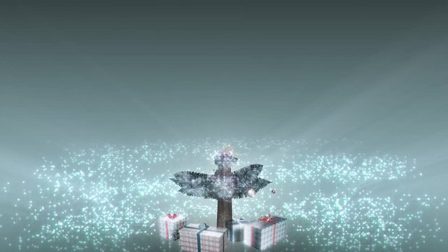 Magical Growing Christmas Tree with loop section between 17:00-26:00. Silver version. In 4K and HD.