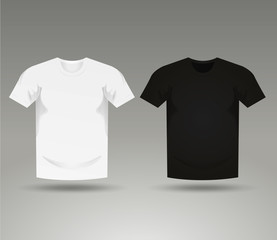 Mens Black And White Blank T-Shirt Templates