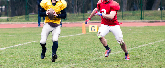 Obraz premium american football game - players in action