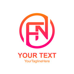 Initial letter FN logo template colorfull circle design for business and company identity