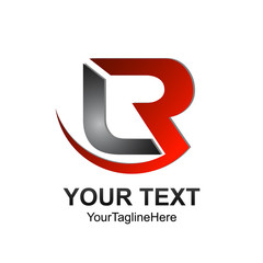 Initial letter LR logo template colored red grey swoosh design for business and company identity