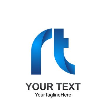 Initial letter RT logo template colored blue design for business and company identity