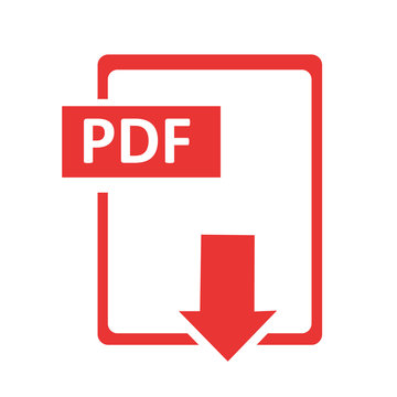 PDF download vector icon. Simple flat pictogram.